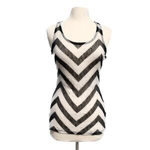 Sheer Lace Chevron Racerback Tank Top
